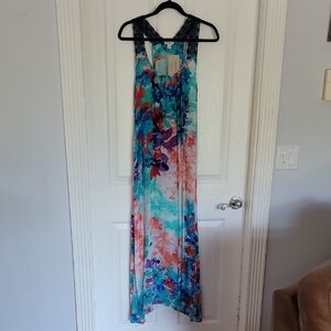 SUNDANCE CATALOG AMIRIA Floral Multicolor Maxi Dress WATERCOLOR NEW NWT XS X S